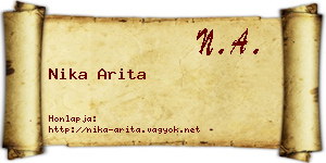 Nika Arita névjegykártya